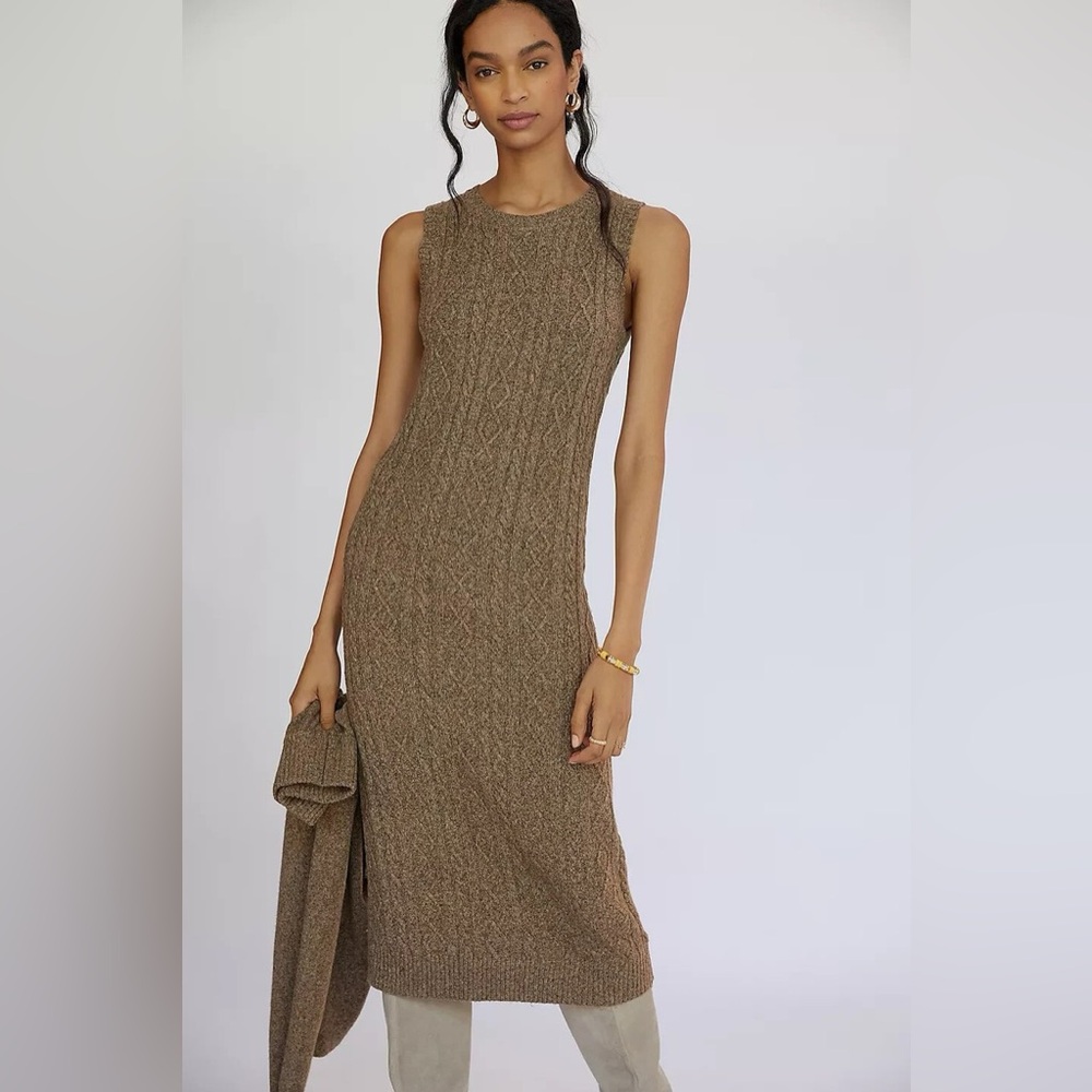Current Air x Anthropologie Cable-Knit Midi Dress & Shrug Set Size M - Picture 2 of 15